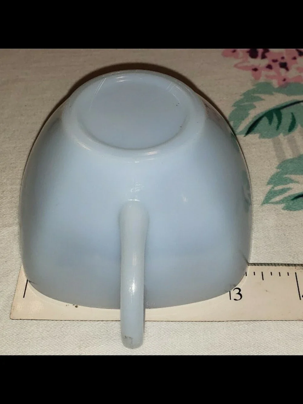 Vintage Mid-Century Azurite Delphite Blue Milk Glass Tea Cup & Saucer Set